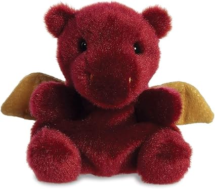 Aurora, 33535, Palm Pals Aidan Dragon, 5In, Soft Toy, Maroon