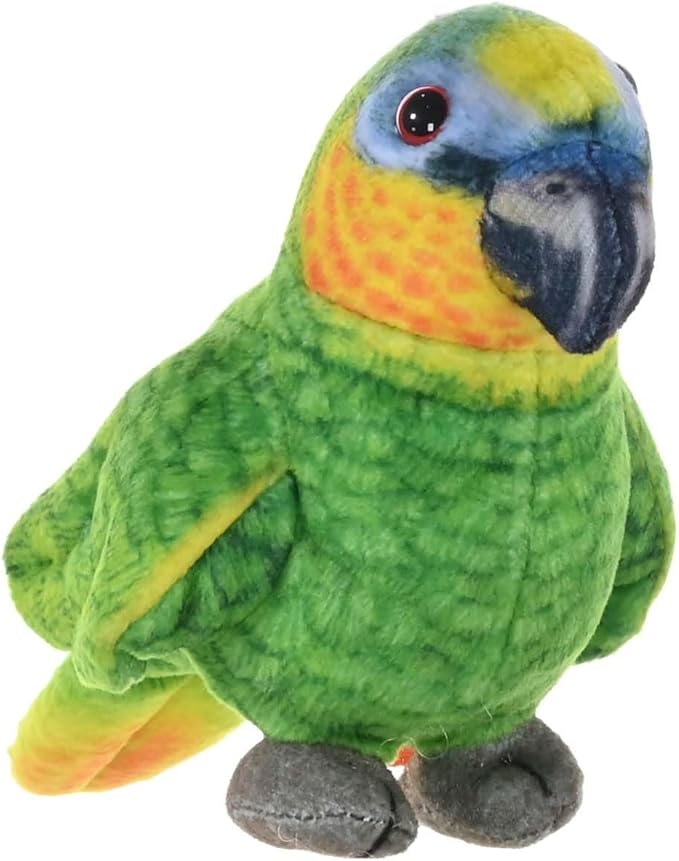 Wild Republic Rainforest Orange Winged Parrot, Stuffed Animal, 4.5 Inches, Plush Toy, Fill is Spun Recycled Water Bottles, Eco friendly