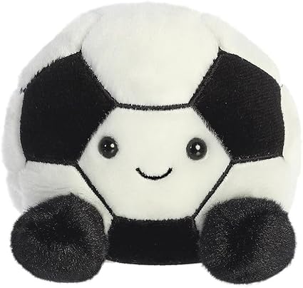 AURORA, 33869, Palm Pals Striker Football 5In, Soft Toy, Black & White