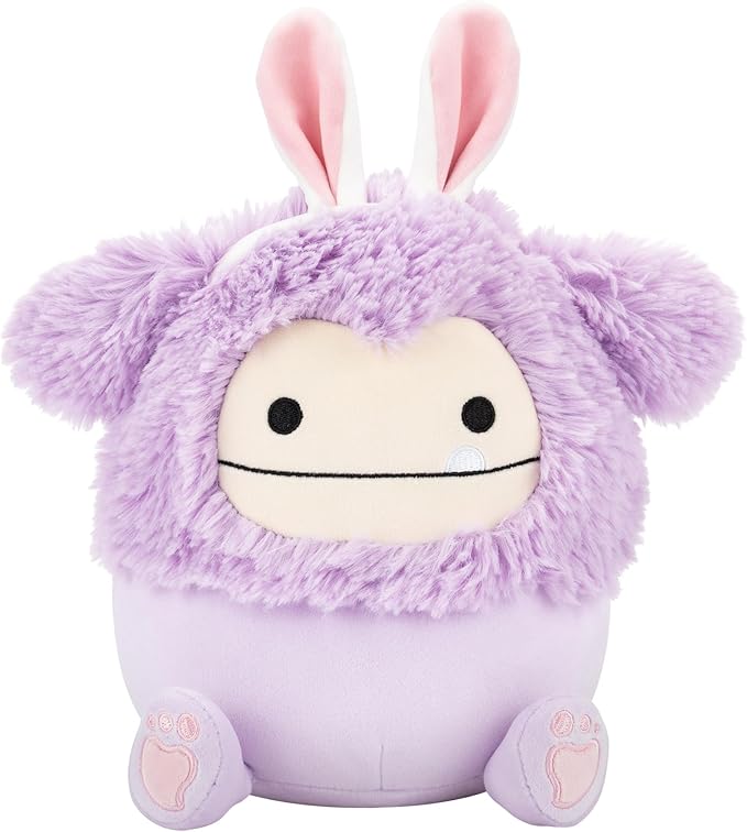 Squishmallows Official 7.5-Inch Dilka the Lavender Bigfoot with Bunny Ears - Official Squishmallows Plush - Soft Easter Plush