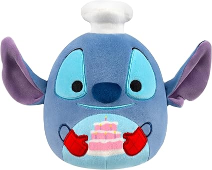 Disney Squishmallows Original 10-Inch Chef Stitch with Cake Plush