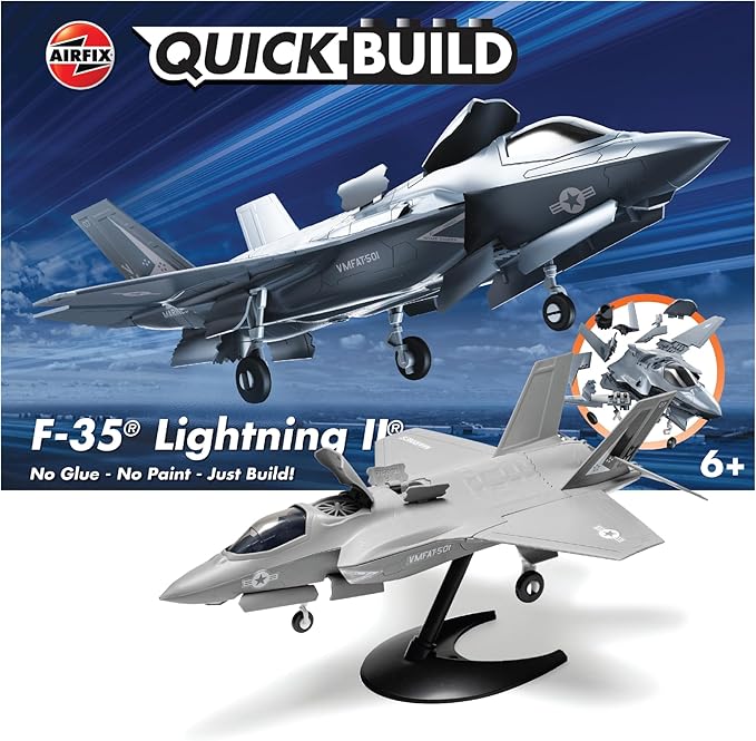 Airfix QUICKBUILD Model Aircraft Kits - J6040 F-35B Lightning II Model Building Kit for Kids 6+, Construction Plane Toys for Boys - Fighter Jet Planes & Toy Aeroplane Sets, Plane Enthusiast Gifts