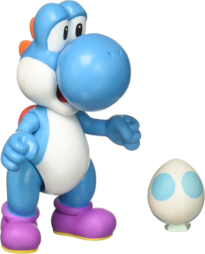 Nintendo World of Light Blue Yoshi with Egg Action Figure, 4"
