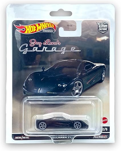 Hot Wheels Premium Car Culture Real Riders - McLaren F1 (Black) - 2/5 Jay Leno's Garage - 2022 - COMES IN A KLAS CAR KEEPER PROTECTIVE COLLECTORS CASE - HCK08