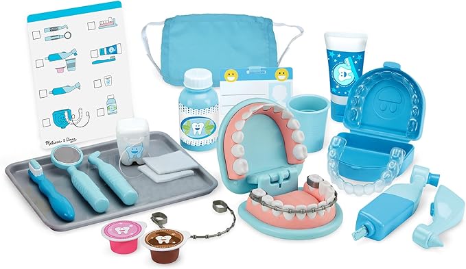 Melissa & Doug Super Smile Dentist Kit for Kids Role Play for 3+ | Dentist Toys for Kids | Educational Toys for 3 Year Old Boys | Montessori Toys