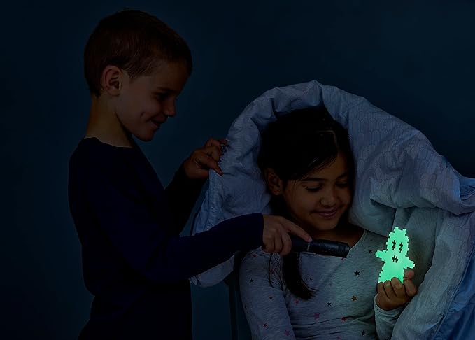 PLUS PLUS Building Blocks Toy - 600 pc Kids Construction Toys, Creative Learning Resources and STEM Play for Home and Travel - Girls and Boys Toys Age 5 Plus - Glow in the Dark 600 Pieces