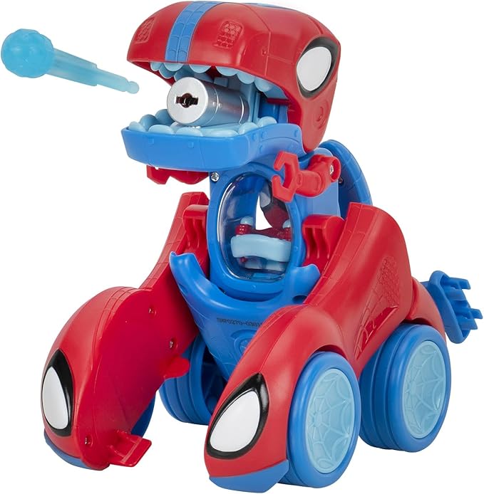 MARVEL Spidey and His Amazing Friends Spidey-Rex Racer - 8-Inch Vehicle with Sounds that Transforms from Vehicle Into Dinosaur