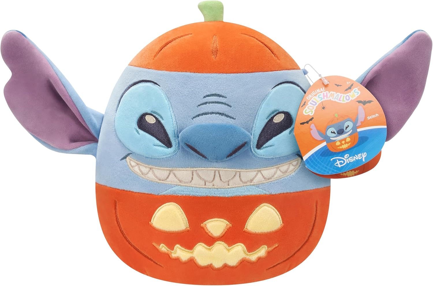 Squishmallows Original 8-Inch Disney Stitch in Pumpkin – Official Jazwares Halloween Plush (Little)