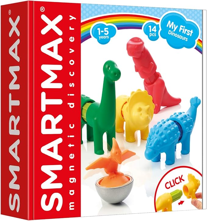 SMARTMAX - My First Dinosaurs, Magnetic Discovery Play Set, 14 pieces, 1-5 Years