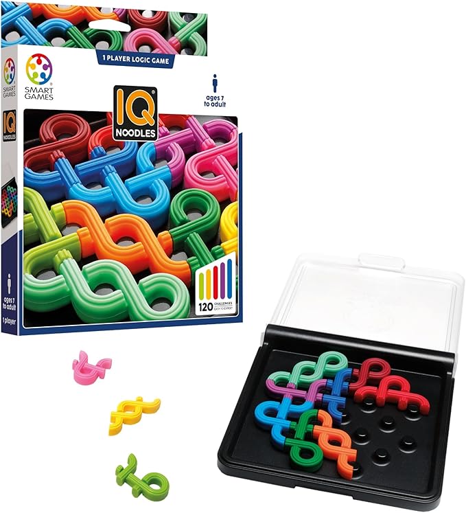 Smart Games - IQ Noodles, Puzzle Game with 120 Challenges, Ages 7+