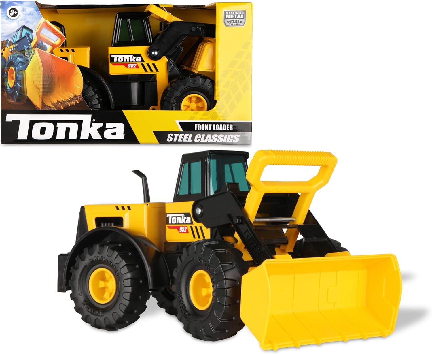 Tonka Steel Classics | Front Loader | Kids Construction Toys for Boys and Girls, Vehicle Toys for Creative Play, Motor Skill Development for Kids Ages 3+ | Basic Fun 06026