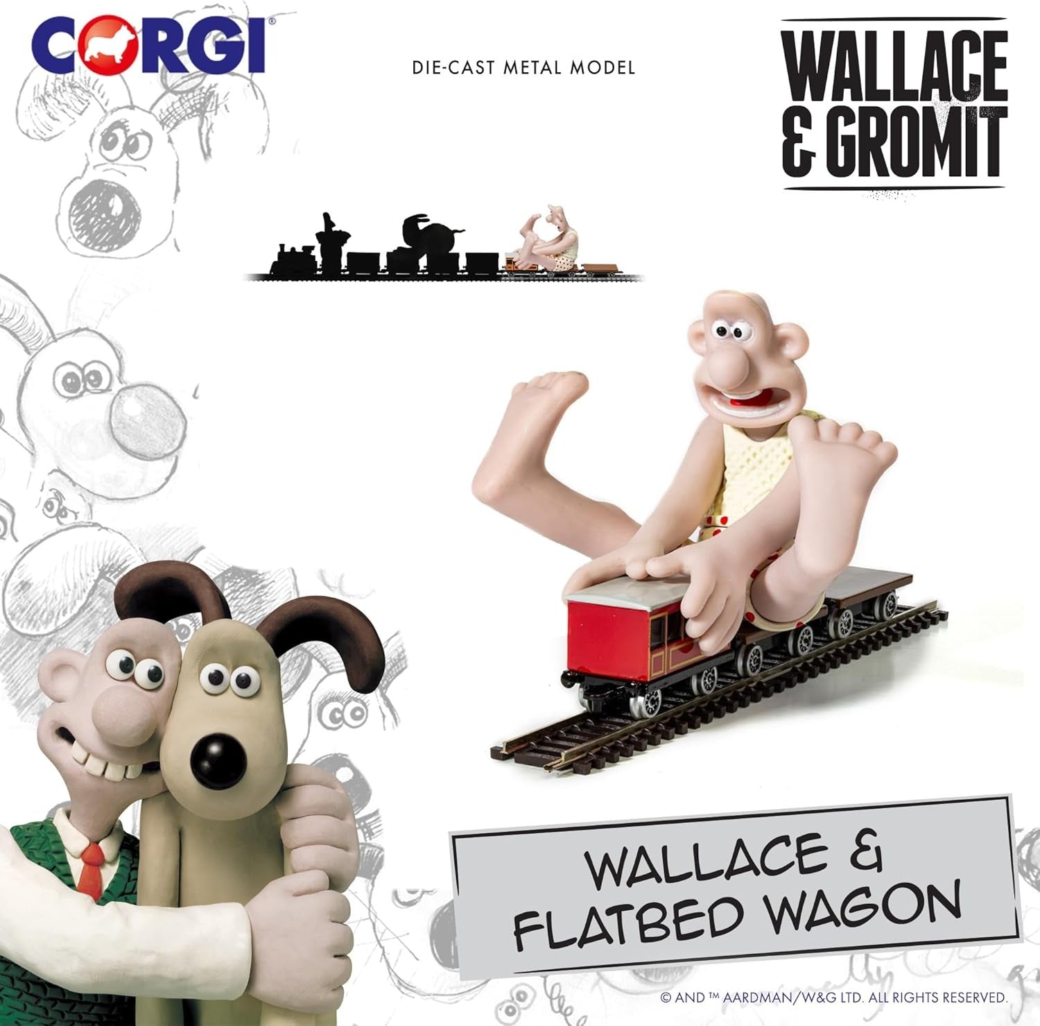 Corgi Wallace & Gromit: The Wrong Trousers - Wallace & Flatbed Wagon CC80604, Painted