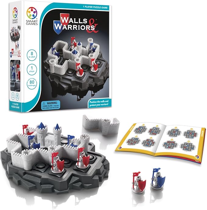 Smart Games - Walls & Warriors, Puzzle Game with 80 Challenges, 8+ Years