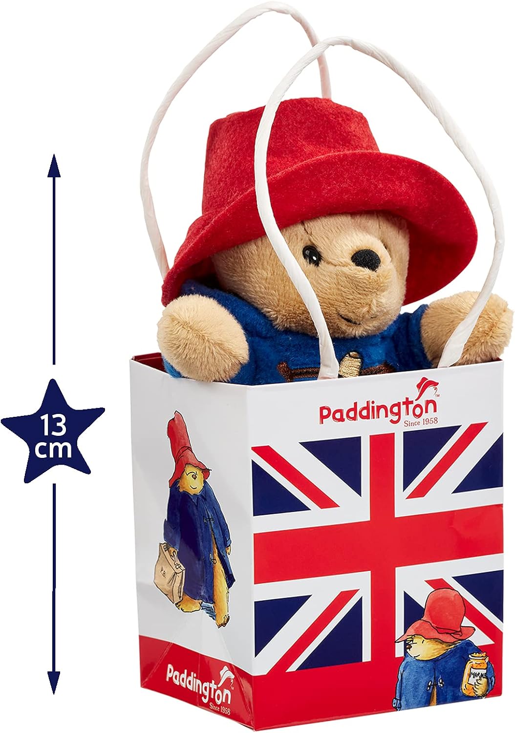 Rainbow Designs Official Paddington Bear Soft Toy - Soft Plush Teddies for Babies and Toddlers - Perfect Unisex Paddington Teddy Bear, 8 x 13.5 x 13 cm, Blue,red