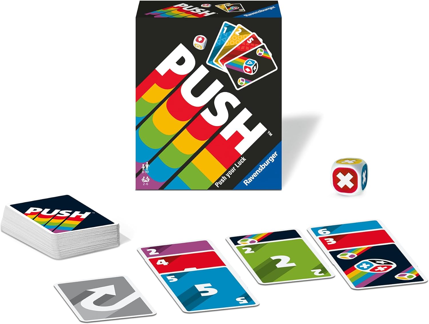 Ravensburger Push Card Game - Family Game for Kids and Adults Age 8 Years Up - 2 to 6 Players