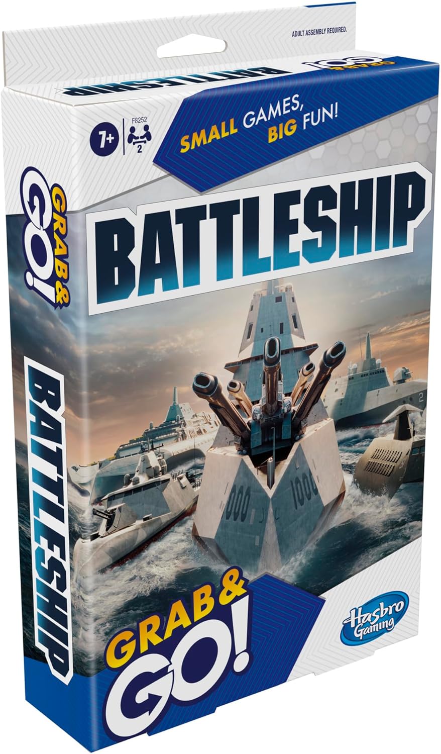 Hasbro Gaming Battleship Strategy Game, Travel Toys for Kids, 2 Player Portable Fun, Grab and Go, Ages 7+