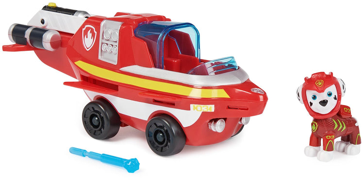 PAW Patrol Aqua Pups Transforming Vehicle with Collectible Action Figure Marshall