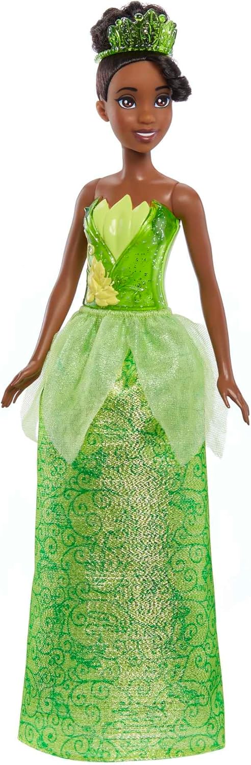 Mattel Disney Princess Dolls, Tiana Posable Fashion Doll with Sparkling Clothing and Accessories, Disney Movie Toys, HLW04