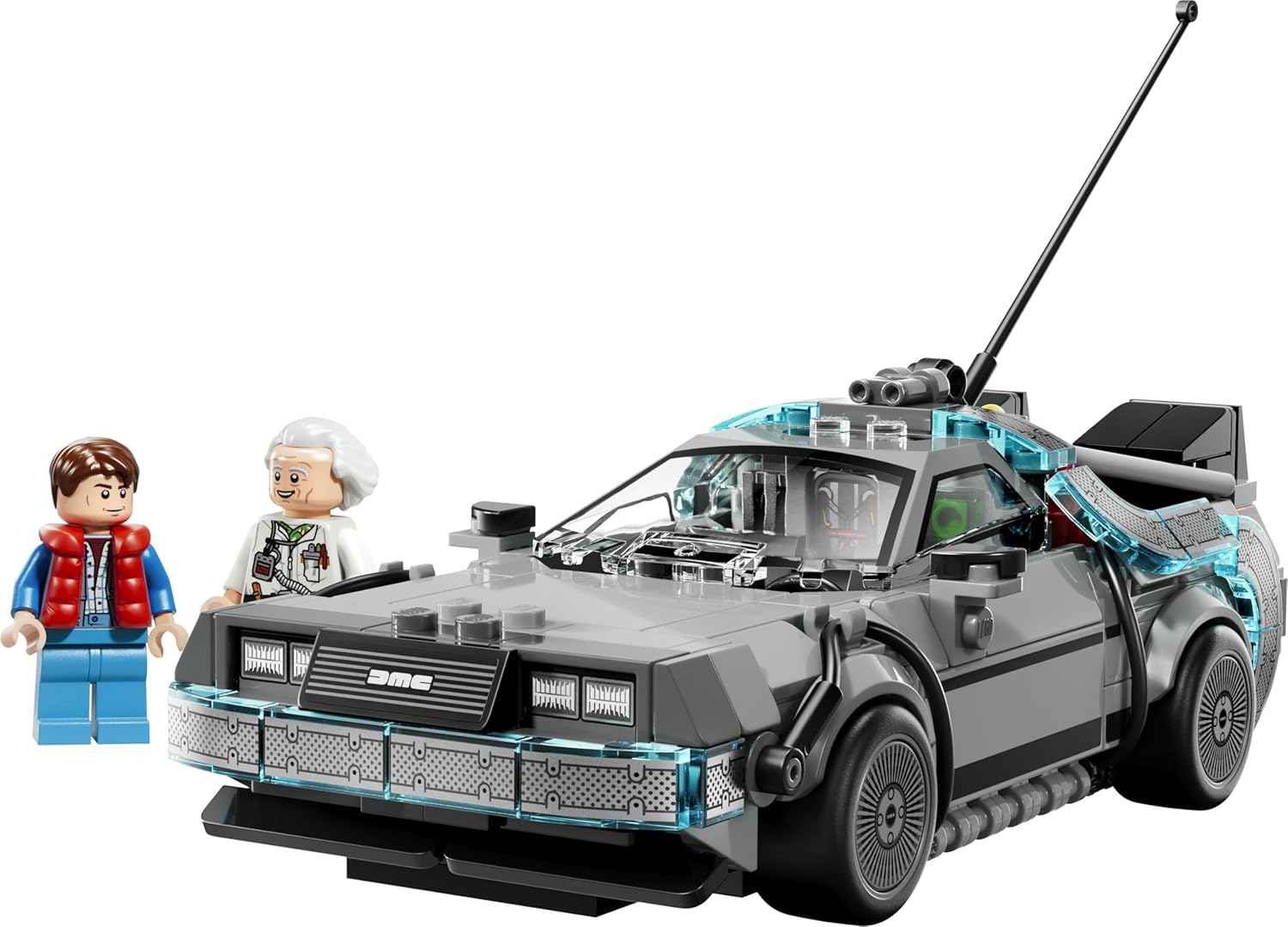 LEGO Speed Champions Time Machine from Back to the Future Toy - Car Model Kit w/Doc Brown & Marty McFly Minifigures - Gift for 9+ Year Old Boys, Girls & Movie Fans - 77256
