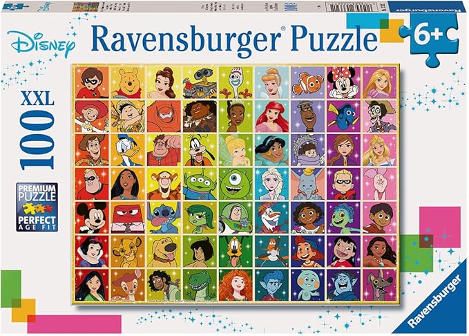 Ravensburger Disney Pixar Disney & Pixar Colour Palette Jigsaw Puzzles for Kids Age 6 Years Up - 100 Pieces XXL - Gifts for Children