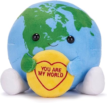 Swizzels Love Hearts 18cm "YOU ARE MY WORLD" World Plush Soft Toy Gift