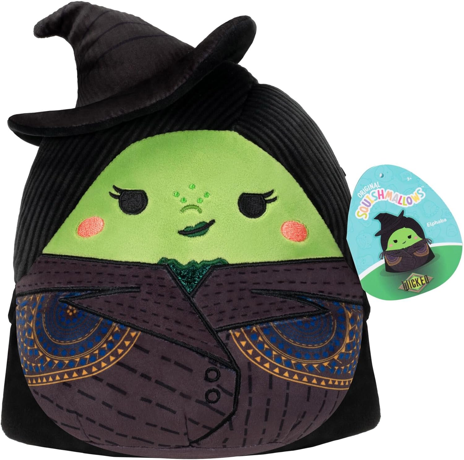 Squishmallows Original Wicked 8-Inch Hero Elphaba | Collectable Cute Plush Toy, Cuddly Toys for Children, Soft Toys, Cute Teddies Suitable for Girls and Boys Ages 3