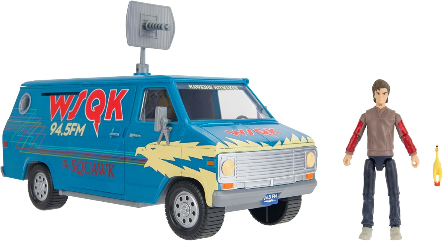 Stranger Things WSQK Van Playset - 8-Inch Vehicle with Lights and Sounds plus 4-Inch Figure with Accessories
