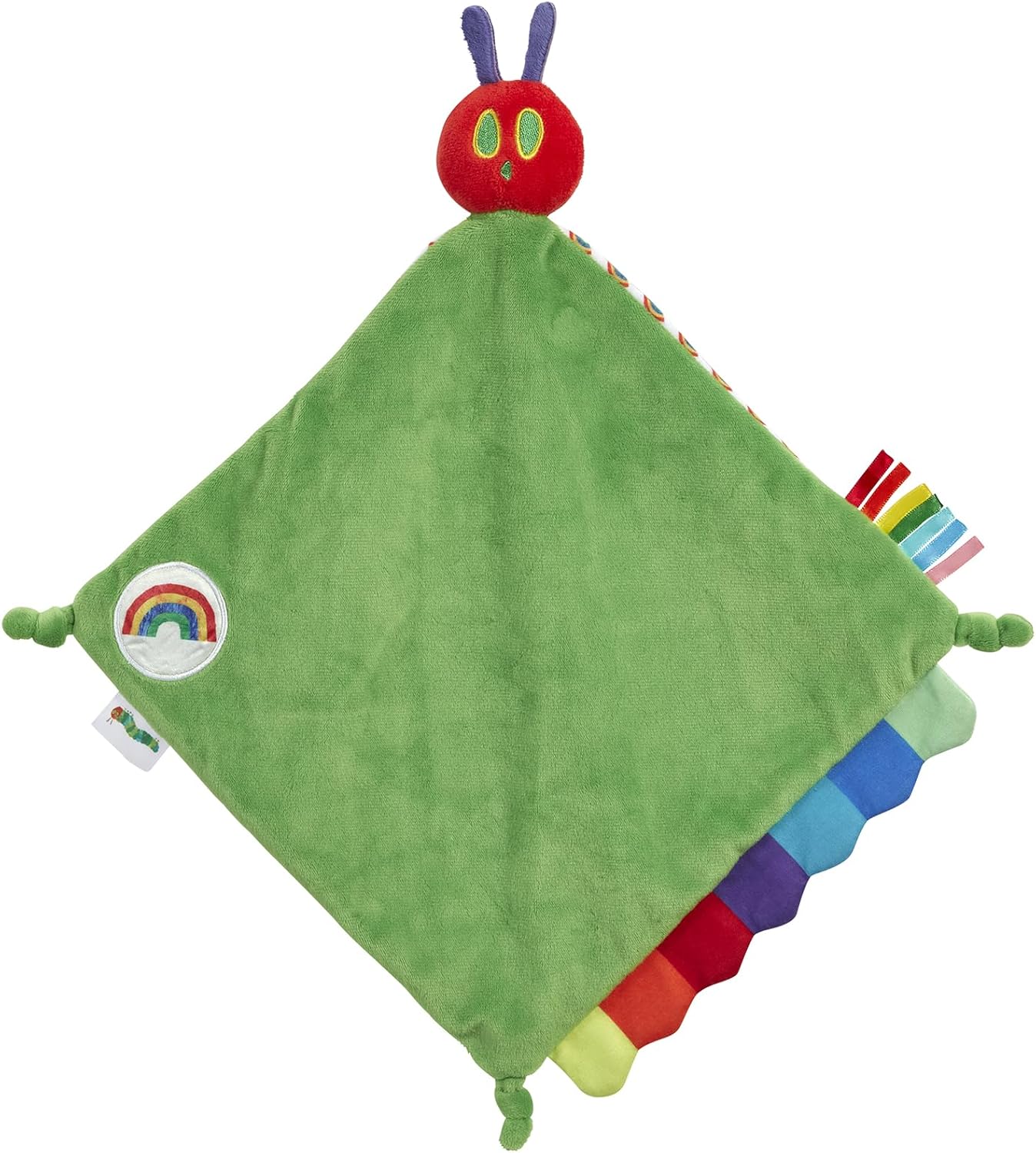 Rainbow Designs Very Hungry Caterpillar Baby Comforter – Soft & Colourful Rainbow VHC Comfort Blanket with Textured Tags, Knotted Corners – Ideal Story-time Caterpillar Companion