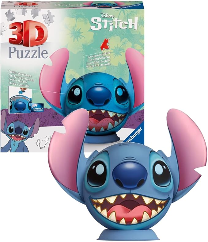 Ravensburger Disney Stitch 3D Jigsaw Puzzle for Children Age 6 Years Up - 72 Pieces - No Glue Required for Kids