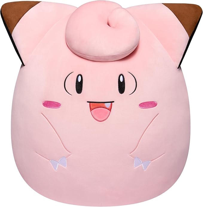 Squishmallows Pokemon 20-Inch Clefairy Plush - Add Clefairy to Your Squad, Ultrasoft Stuffed Animal Jumbo Plush, Official Kelly Toy Plush