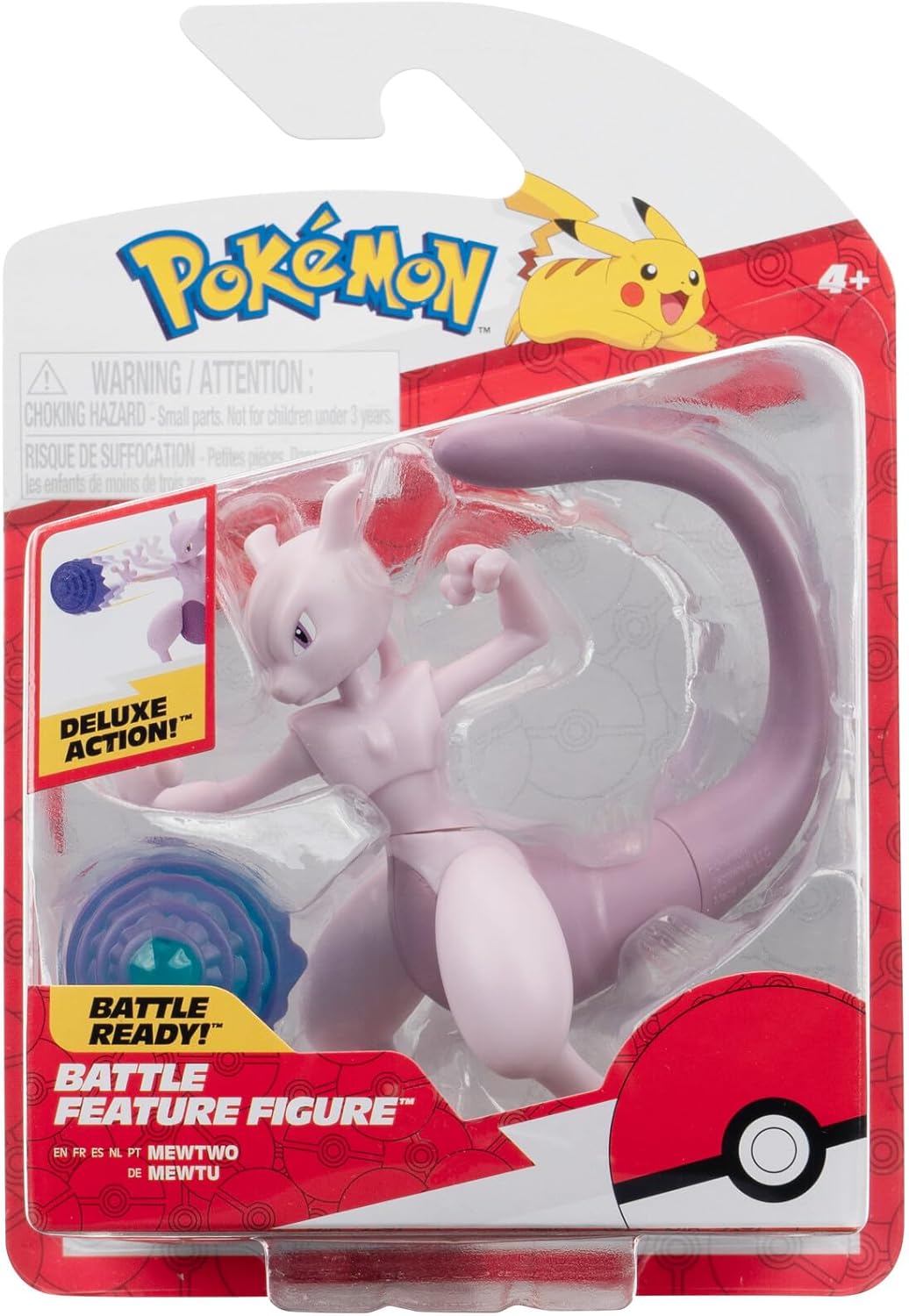 Pokémon Mewtwo Battle Feature Figure - 4.5-Inch Mewtwo Battle Figure with Psychic Blast Launcher