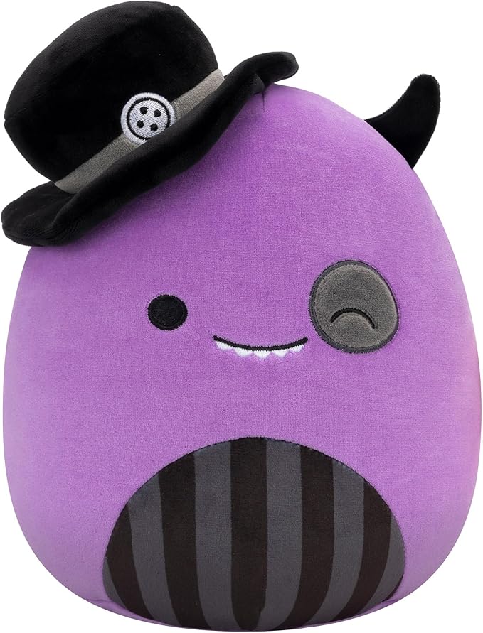 Squishmallows Original 7.5 Inch Halloween Earworm the Winking Purple Monster