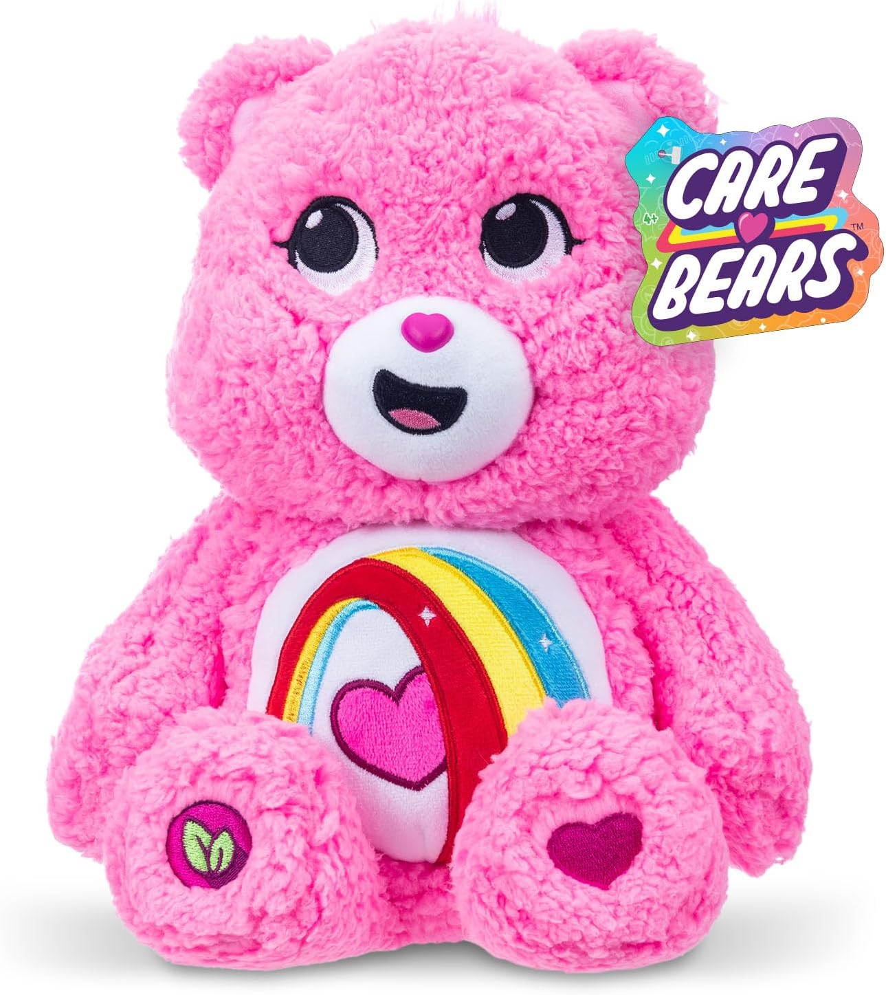 Basic Fun Care Bears 35cm Medium Plush – Cheer Bear Cosy Collection – Super Soft Eco-Friendly Toy with Belly Badge – Huggable Collectible for Kids & Fans