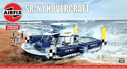 Airfix Starter Set - A02007V SR-N1 Hovercraft Model Building Kit - Plastic Model Watercraft Kits for Adults & Children 8+, Set Includes Paint Guide, Sprues and Decal- 1:72 Scale Model