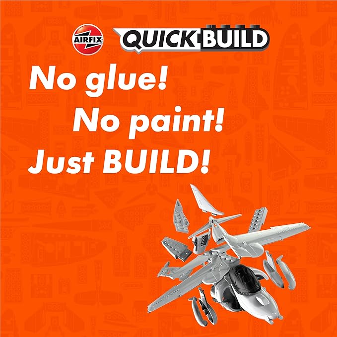 Airfix QUICKBUILD Model Aircraft Kits - J6009 Harrier Model Building Kit for Kids 6+, Construction Plane Toys for Boys & Girls - Fighter Jet Planes & Toy Aeroplane Sets, Plane Enthusiast Gifts