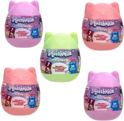 Squishmallows Squishville Series 6 - Assorted 5 Pack - Mini Plush & Accessories - Official Kellytoy - Styles May Vary - Great Stocking Stuffer & Gift for Kids
