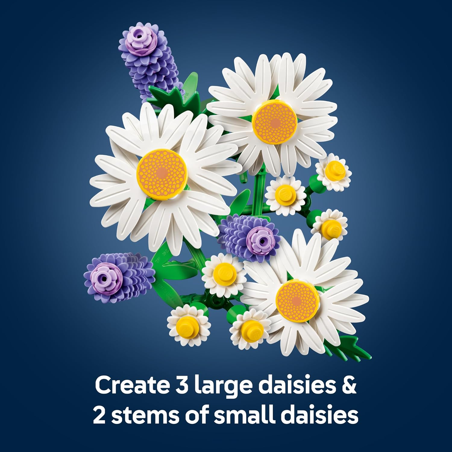 LEGO Botanicals Daisies - Artificial Flower Bouquet - Gift for Mother's Day incl. Faux Daisies & Lavender - DIY Bedroom Decor - Crafts Kit for 9+ Year Old Girls & Adult Flower Lovers - 11508