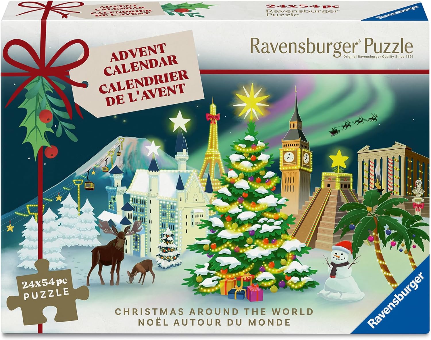 Ravensburger Christmas Around the World Jigsaw Puzzle Advent Calendar for Kids anf Adults Age 12 Years Up Gifts for Kids