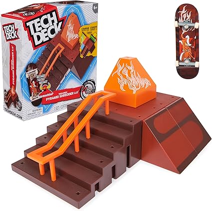 Tech Deck, Pyramid Shredder 2.0, X-Connect Park Creator, Customisable and Buildable Ramp Set with Exclusive Fingerboard, Kids’ Toy for Ages 6 and up