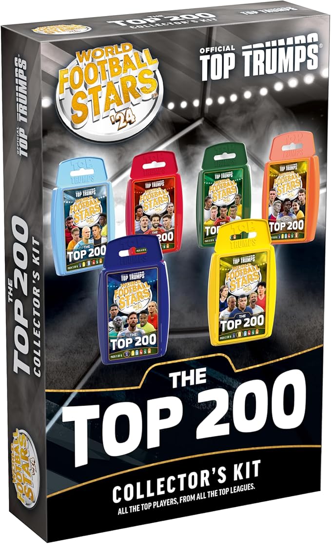 World Football Stars Top 200 Top Trumps - Collector's Kit Six Pack Collection Card Game educational gift for ages 6 plus