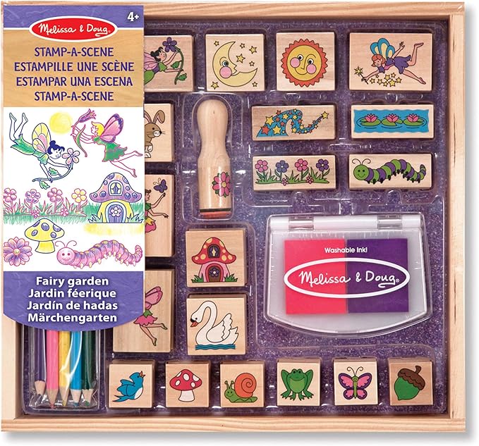 Melissa & Doug Stamp-a-Scene-Fairy Garden Age 3+ | Arts & Crafts | Age 4+ | Gift for Boy or Girl