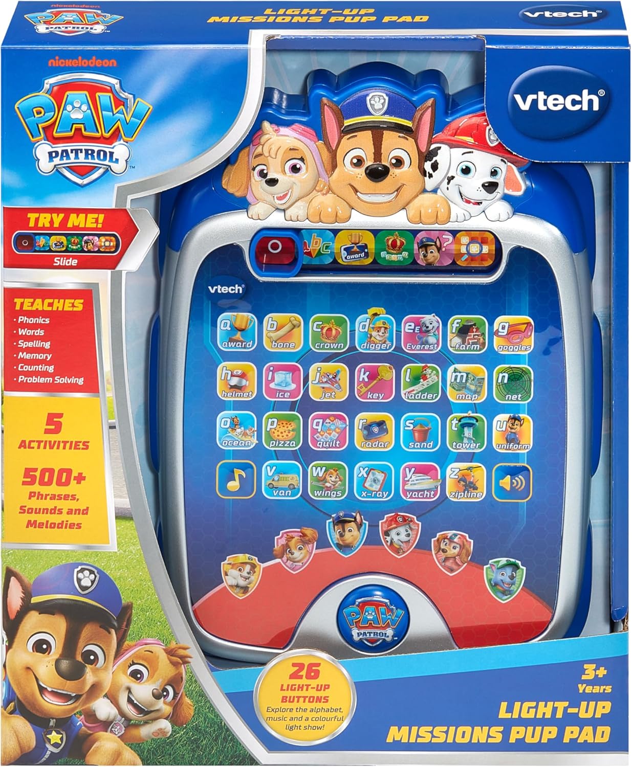 Vtech PAW Patrol: Light-Up Missions Pup Pad, Official PAW Patrol Toy, Interactive & Educational, Teaches Letters, Phonics & Words, Suitable for Ages 3, 4, 5+ Years, English Version