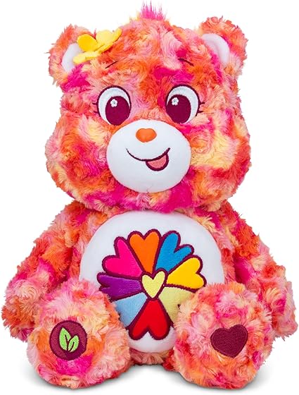 Care Bears , Flower Power Bear 35cm Medium Plush , Eco Friendly, Collectable Cuddly Toys for Children, Soft Toys for Girls Boys, Cute Teddies Suitable for Girls and Boys Ages 4+ , Basic Fun 22683