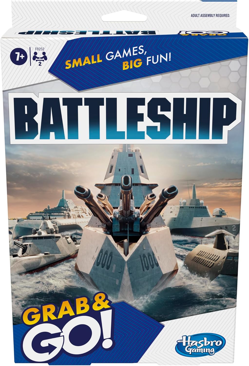 Hasbro Gaming Battleship Strategy Game, Travel Toys for Kids, 2 Player Portable Fun, Grab and Go, Ages 7+