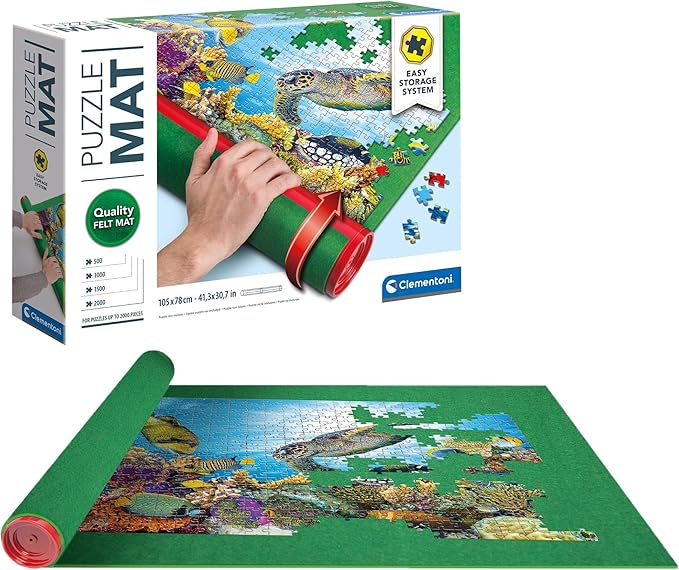 Clementoni- Puzzle Mat: Keep Pieces Together & Build Anywhere, Easily and Safely Store Your Puzzle (18+ Months)