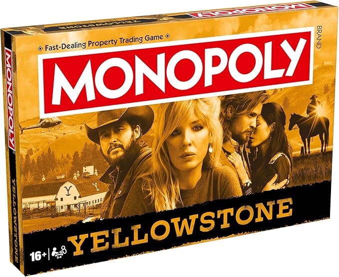 Winning Moves Yellowstone Monopoly Board Game, Advance to Dutton Ranch Main House, Summer Camp and trade your way to success, great gift for ages 16 plus