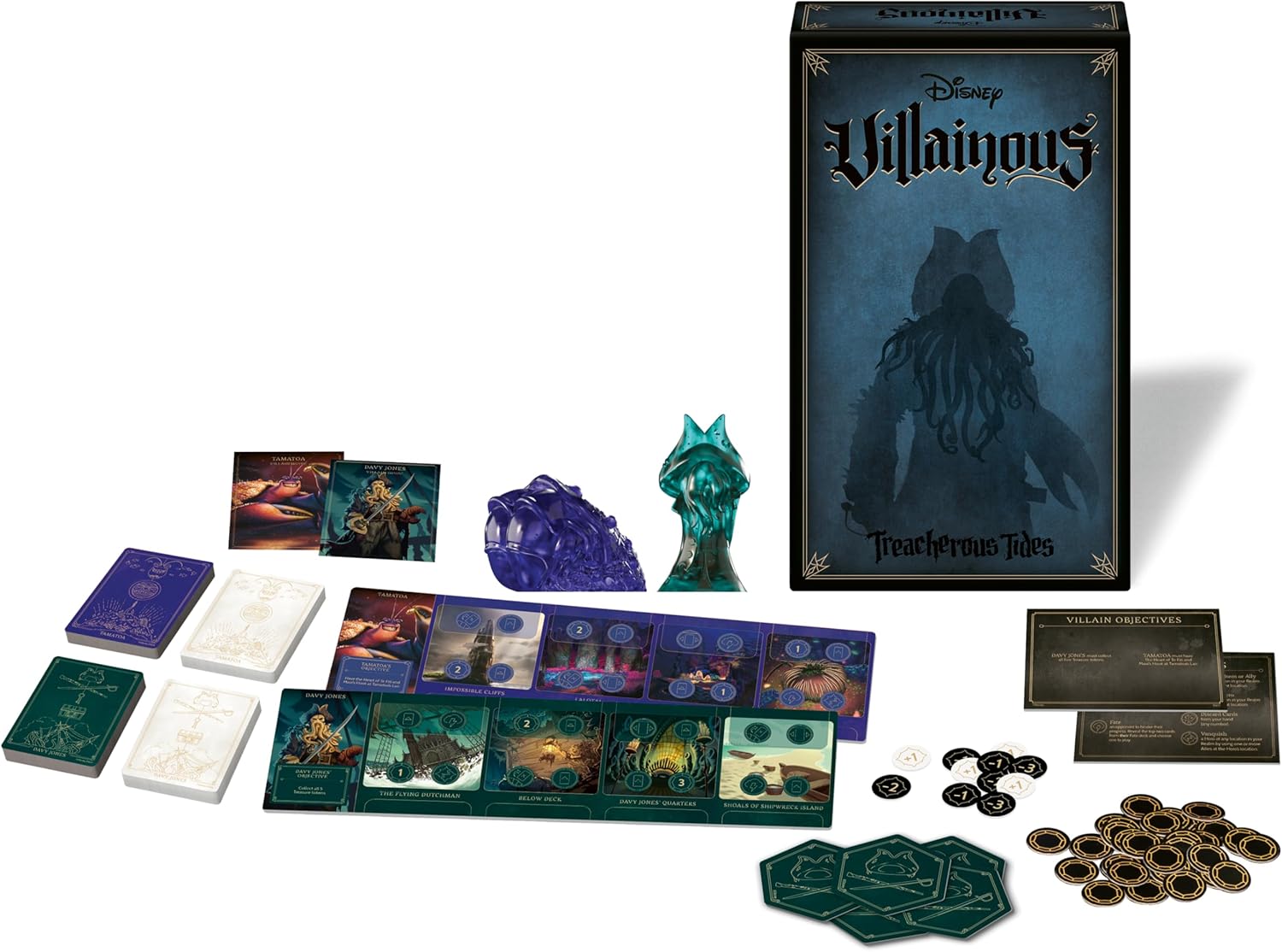 Ravensburger Disney Villainous Game – Treacherous Tides Strategy Family Board Games for Adults & Kids Age 10 Years Up - 2 to 3 Players