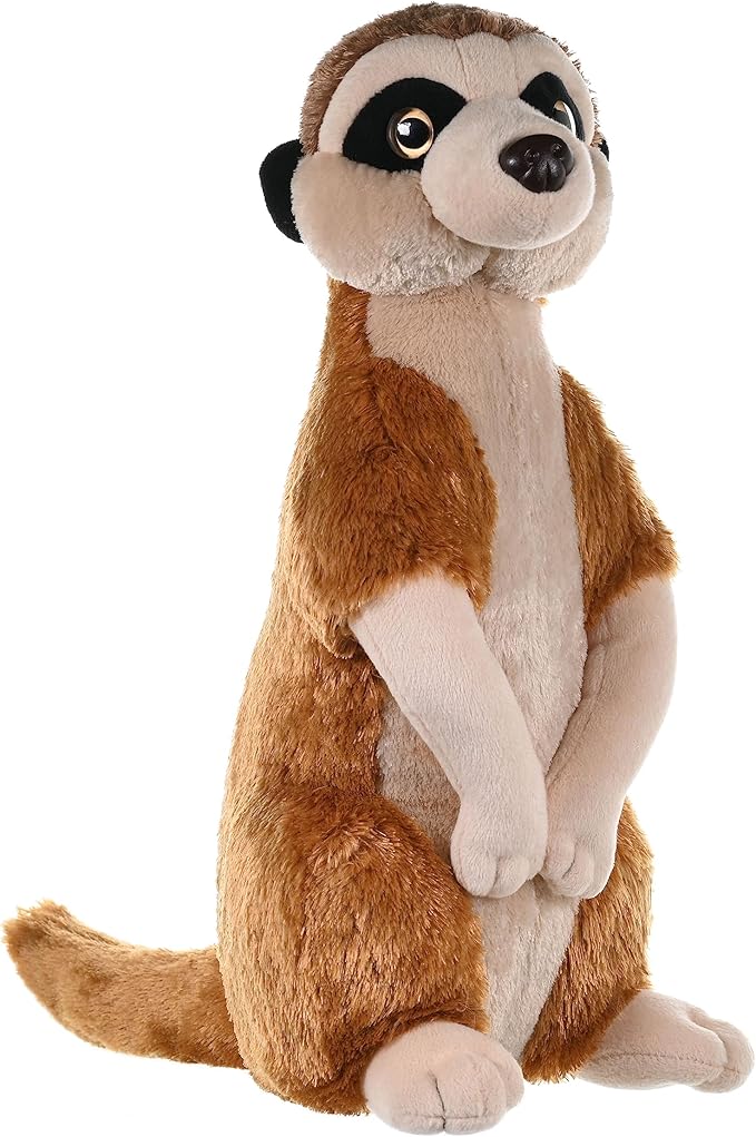 Wild Republic Meerkat Plush Soft Toy, Cuddlekins Cuddly Toys, Gifts for Kids 30 cm,Brown