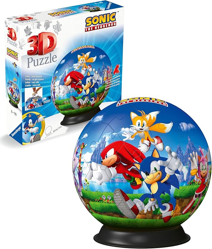 Ravensburger Sonic The Hedgehog Puzzle for Kids Age 6+, 3D Puzzles - 72 Pieces - No Glue Required