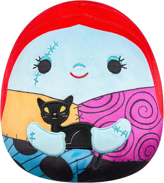 Squishmallows Original Disney 8-Inch Sally Holding Black Cat - Official Jazwares Plush
